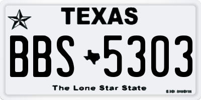 TX license plate BBS5303
