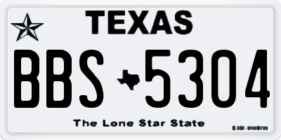 TX license plate BBS5304