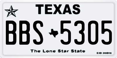 TX license plate BBS5305