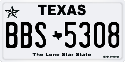 TX license plate BBS5308