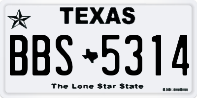 TX license plate BBS5314