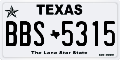 TX license plate BBS5315