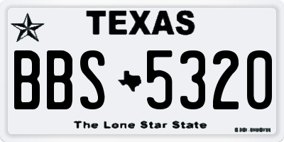 TX license plate BBS5320