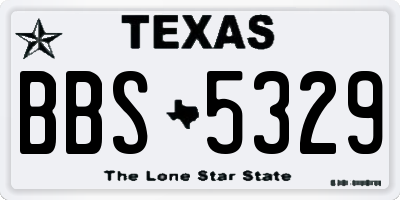 TX license plate BBS5329