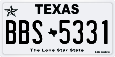 TX license plate BBS5331