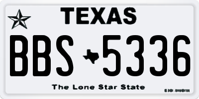 TX license plate BBS5336