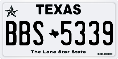 TX license plate BBS5339