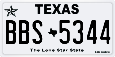 TX license plate BBS5344