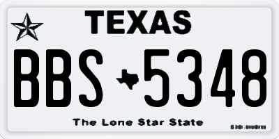 TX license plate BBS5348