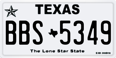 TX license plate BBS5349