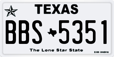 TX license plate BBS5351