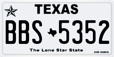 TX license plate BBS5352