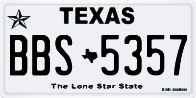 TX license plate BBS5357