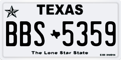 TX license plate BBS5359