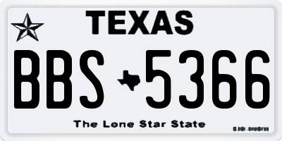 TX license plate BBS5366