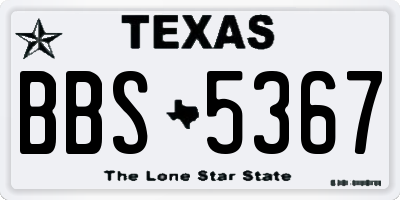 TX license plate BBS5367