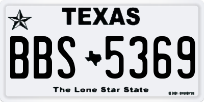 TX license plate BBS5369