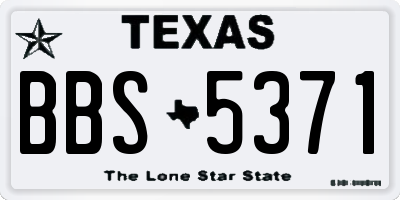 TX license plate BBS5371