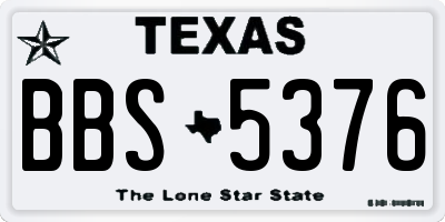 TX license plate BBS5376