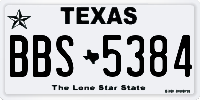 TX license plate BBS5384