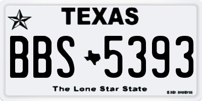 TX license plate BBS5393