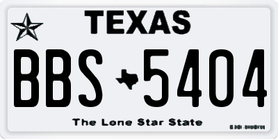 TX license plate BBS5404