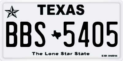 TX license plate BBS5405