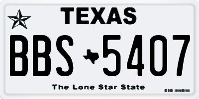 TX license plate BBS5407