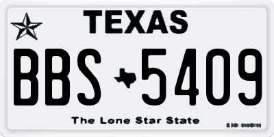 TX license plate BBS5409