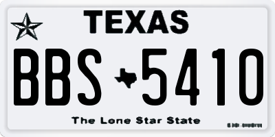 TX license plate BBS5410