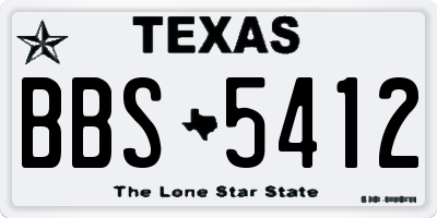 TX license plate BBS5412