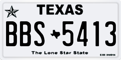 TX license plate BBS5413