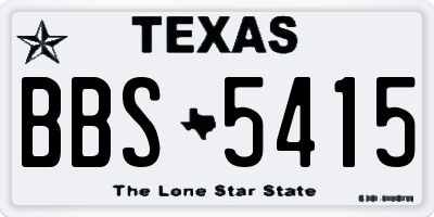 TX license plate BBS5415