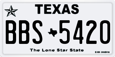 TX license plate BBS5420
