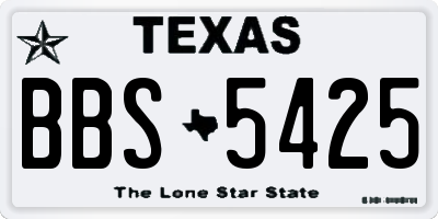 TX license plate BBS5425