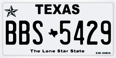TX license plate BBS5429