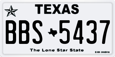 TX license plate BBS5437