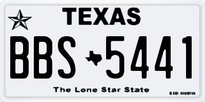 TX license plate BBS5441