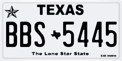 TX license plate BBS5445