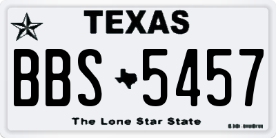 TX license plate BBS5457