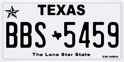 TX license plate BBS5459