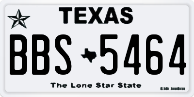 TX license plate BBS5464