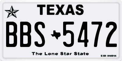 TX license plate BBS5472