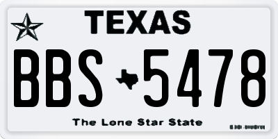 TX license plate BBS5478