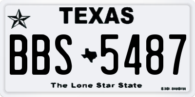 TX license plate BBS5487