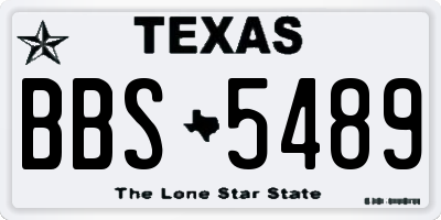 TX license plate BBS5489