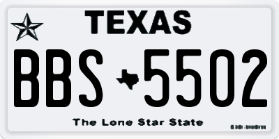 TX license plate BBS5502
