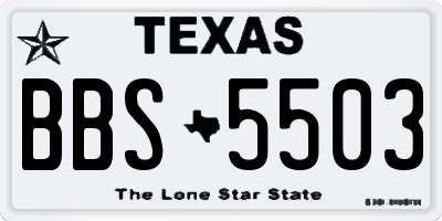 TX license plate BBS5503