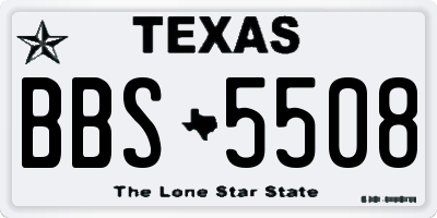 TX license plate BBS5508