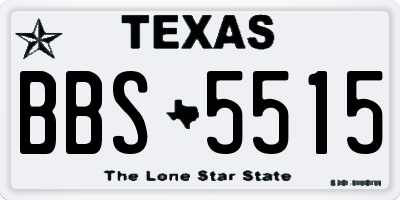 TX license plate BBS5515